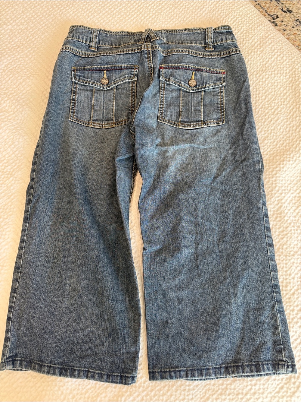 CAbi Blue Denim Jeans with Pink Logo Patch - Picture 4 of 4